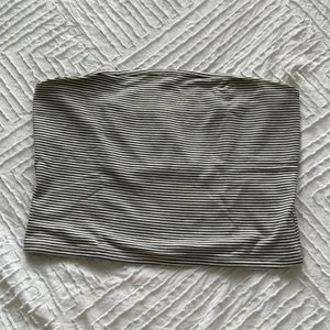 black and white striped tube top